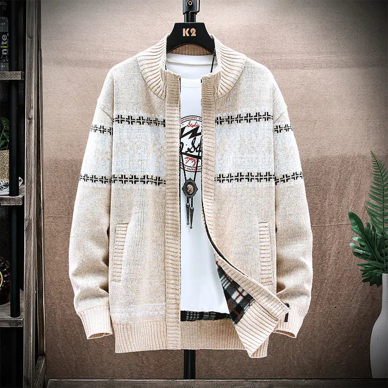 Tribal Print Men's Cardigan Sweater