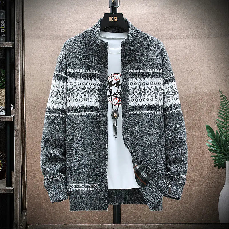 Tribal Print Men's Cardigan Sweater