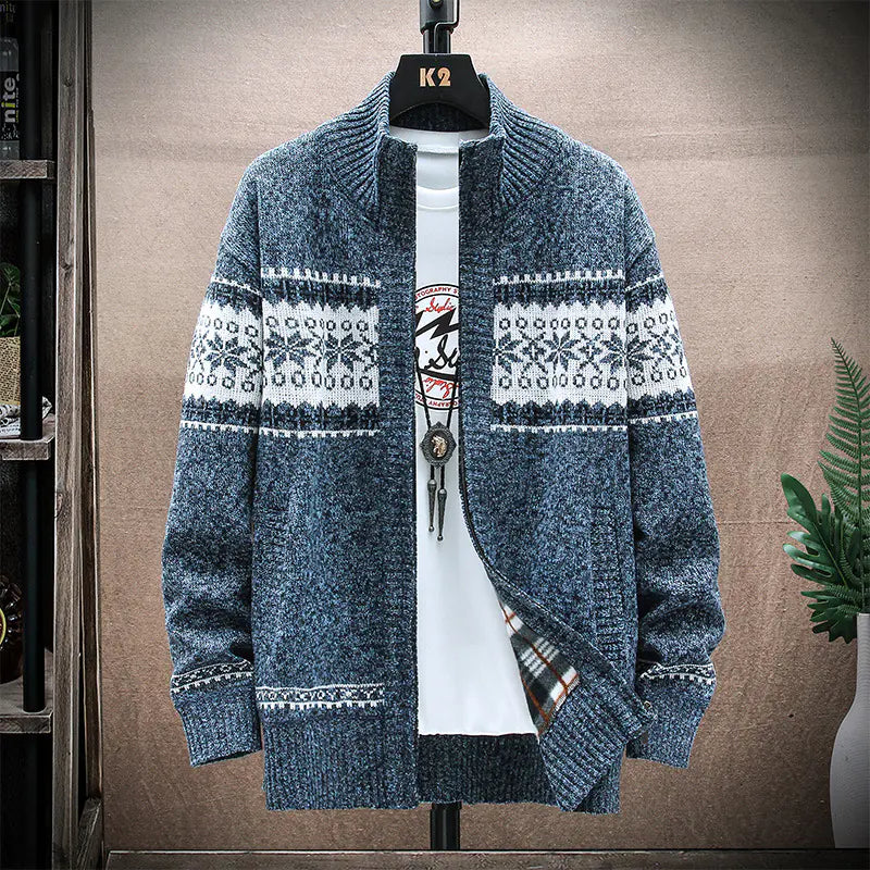 Tribal Print Men's Cardigan Sweater